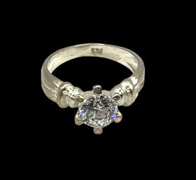 Vintage Sterling Silver With CZ Stone Ring, Size 3