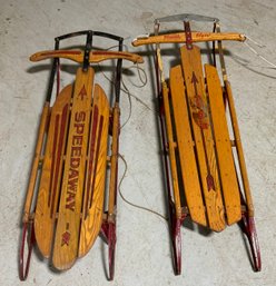 2 Vintage Sleds ~ Flexible Flyer Model 51J & Speedaway ~