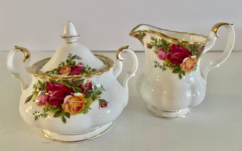 Never Used! Royal Albert OLD COUNTRY ROSES Creamer & Covered Sugar Bowl