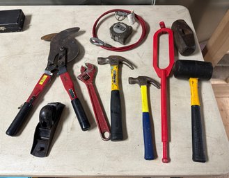 Collection Of Tools - Hammers, Crescent Tool, Block Plane, Cutter, Measuring Tape & More. WA-D/LP