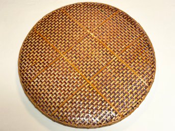 A Large Vintage Woven Reed Rice Sifting Disc