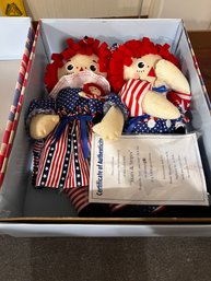 Exclusive Limited Edition 'stars & Stripes' Raggedy Ann & Andy Collectable Doll Set