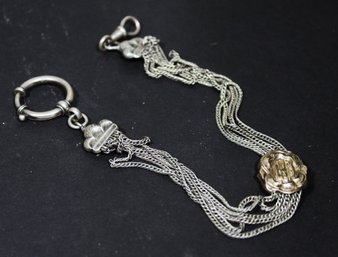 Georgian Silver And Gold Watch Fob Chain (denting To Slide)