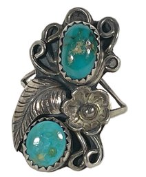 Native American Indian Sterling Silver Turquoise Ring