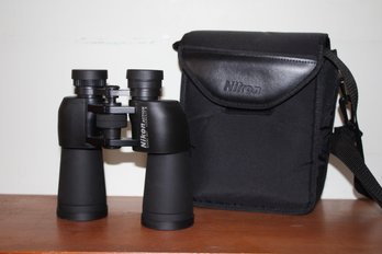 Pair Of Nikon Action 10x50 Lookout III Binoculars & Case