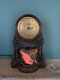Vintage 1950s Master Crafters Lighted Motion Waterfall Table Clock Model 344