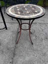 Round Tile Patio Table With Metal Base