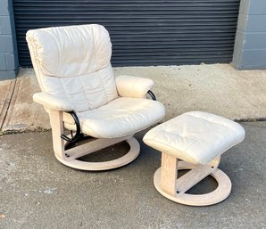 Vintage Palliser Furniture Stressless Style Lounge Chair And Ottoman