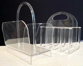 A Pair Of Vintage Lucite Magazine Racks