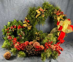 Winter, Christmas Decor - Table Spray & 2 Wreaths