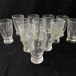 Footed Etched Glasses