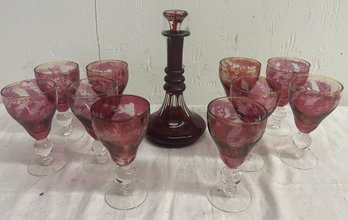 Ruby And Crystal Glassware