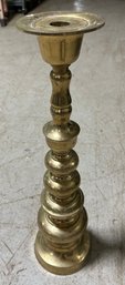 Awesome 23 Inch Tall Brass Ribbed Candlestick