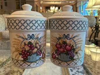 Pair Of Treasurecraft Collectible Serving Jars 12'