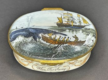 Collectible English Whaling Enamel Patch Box