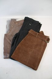 New Size 3 Faux Leather Pants, Leather Skirt And Leather Pants