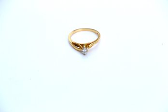14k Yellow Gold Marquis Cut Diamond Ring Size 6