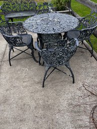 Wrought Iron Table And Four  Chairs /bench