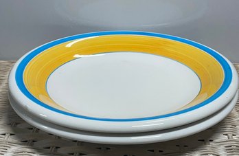 Pair Of Fabulous Bright Large Plates