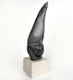 A Shona Stone Sculpture On Wood Base 'That's A Fall,' By Bernard Takawira (1948-1997, Zimbabwe)