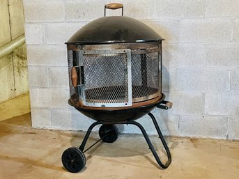 Portable Charcoal Grill / Fireplace On Wheels