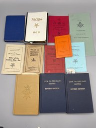 Collection Of Vintage  Masonic ,shriner Order Of  Eastern Star Handbooks And Paring Books.