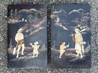 A Pair Of Qing Dynasty Inlaid Panels