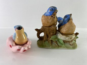 Bird In The Hand And Blue Birds Salt & Pepper Shaker Sets (2)