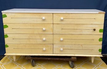 Vintage Mid Century Modern Link Taylor 8 Drawer Dresser For Restoration