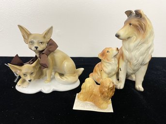 Set Of Porcelain Dog Figurines