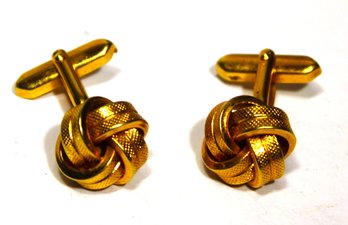 Fine Heavy Gol Filled Love Knot Cufflinks