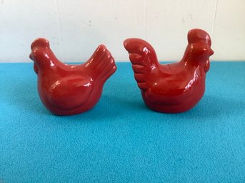 Red Hen FOOD Stoneware Salt And Pepper Shakers