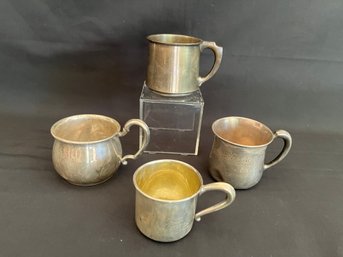 4 Piece Lot Of Sterling Cups - Total 306 Gram/10.8oz. - Gorham, Mappin & Webb, Fisher