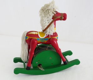 Wooden Animated Rocking Horse Music Box - Working