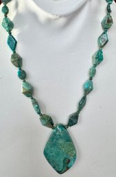 DESIGNER JAY KING TURQUOISE BEADS & LARGE STONE NECKLACE