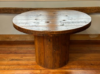 A Fantastic Industrial Spool Table, Rustic & Aged