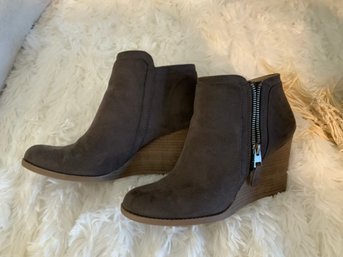 Wedge Heel Brown Booties