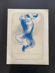 Juan Garcia Ripolles - Arlequin Leaping Hand Signed Lithograph - 1971