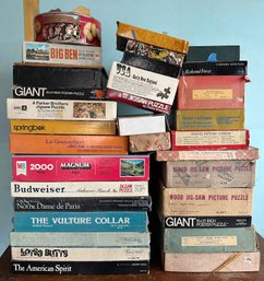 Vintage Jigsaw Puzzles, Some New (over 25 Pieces)