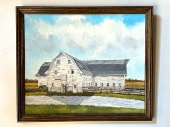 Cathie Williams White / White Barn Oil Painting