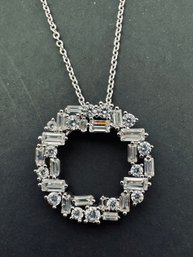 ROSS SIMONS STERLING SILVER CZ WREATH NECKLACE