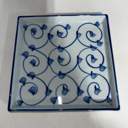 Tiffany & Co Square Blue And White Ceramic Tray