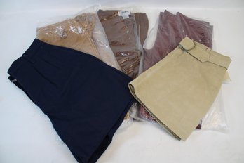 Mixed Lot Of Five Size 5/6 Leather Pants, Leather Skirt, Shorts & Leather Pants