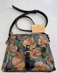 Patricia Nash BLUE SKY ROSE 10th Anniversary Vinyl  Bag With Original Registration Card