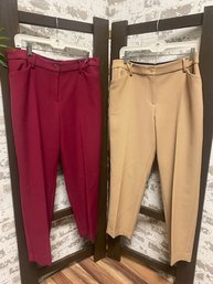 2 Pair Of Ladies Hampshire Ankle Pants From Talbots - 14p