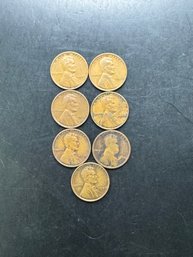 7 Wheat Pennies 1930, 1934, 1935, 1936, 1937, 1938, 1939