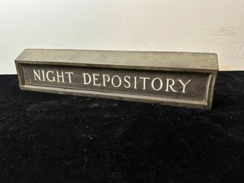 Antique Library Night Depository Sign