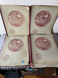 FOLIO BOOK LOT 'JAPAN ILLUSTRATED AND DESCRIBED BY THE JAPANESE' 9 VOLUMES W/ HAND COLORED PHOTOS AND PRINTS