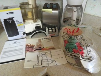 Kitchen Appliances Toaster, Cuisinart Can Opener & Mr. Coffee