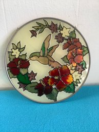 Stained Glass Floral Hummingbird